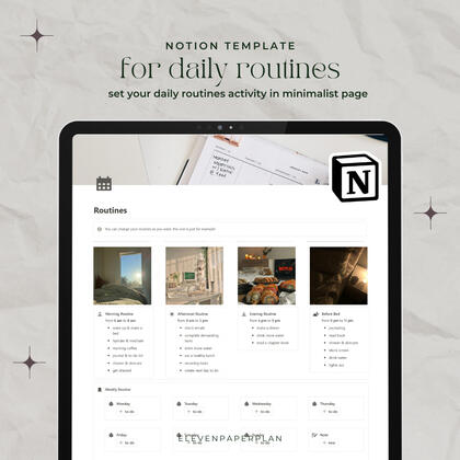 thumbnail routine activity notion template by EPP