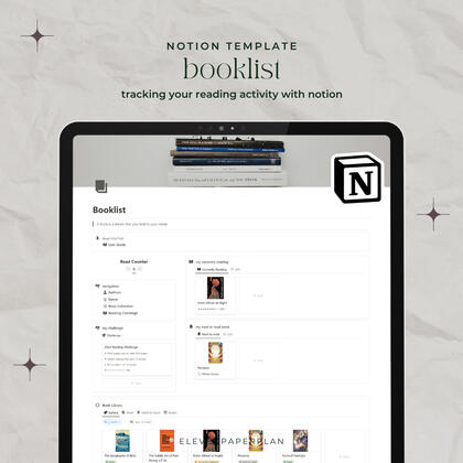 thumbnail reading tracker notion template by EPP