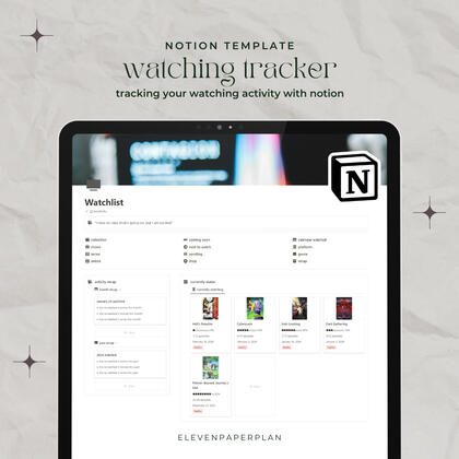 thumbnail watchlist tracker notion template by EPP