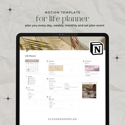 thumbnail life planner notion template by EPP